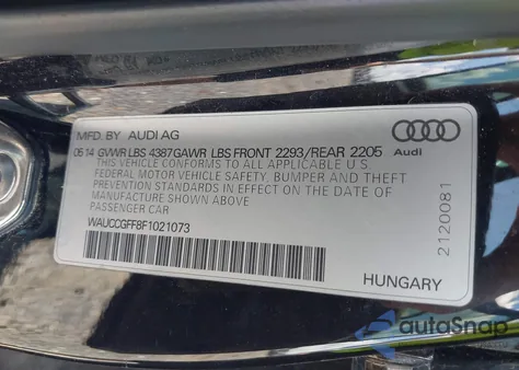 2015 Audi A3 1.8T Premium from USA, damaged, VIN WAUCCGFF8F1021073